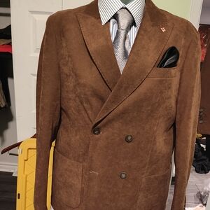 Lorenzo Chestnut Double-Breasted Blazer